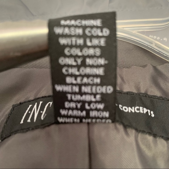 INC - Grey Belted Jacket with Ruffle detail - Size L - Picture 9 of 15